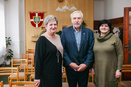 Žlutava - mayor S. Kolář, councillor K. Kašpárková, one of the teachers of Žlutava Primary School